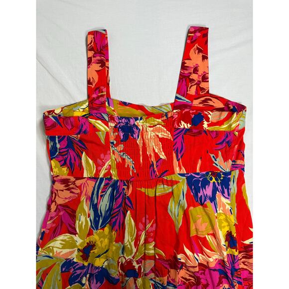 1 State Red Floral Dress Size XL Maxi Straps Boho - Picture 10 of 11